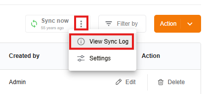 View Sync log